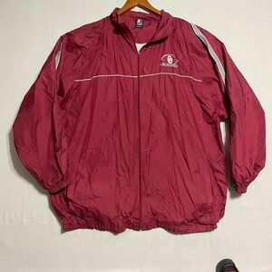 Team Starter Oklahoma Sooners Red‎ NCAA Full-Zip Windbreaker Jacket - Size 3X
